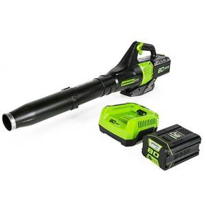 lot 55089 image: Greenworks PRO 80V Brushless Leaf Blower W2.5 Ah Battery 2404602 - Retail $269.99