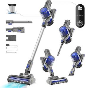lot 55082 image: Cordless Vacuum Cleaner for Home  400W Powerful Stick Vacuum  Long Runtime Detachable Battery  LED Display  Deep Clean for Pet Hair Hard Floor Carpet-Retail-$169.99