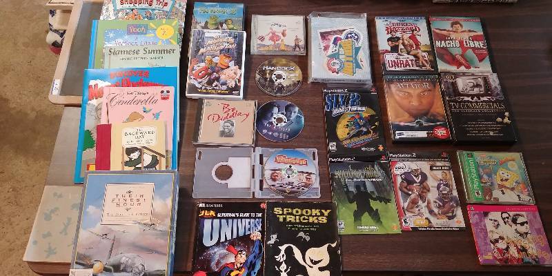 lot 276 image: Misc. Media, Computer Gaming, Book, and DVD Lot