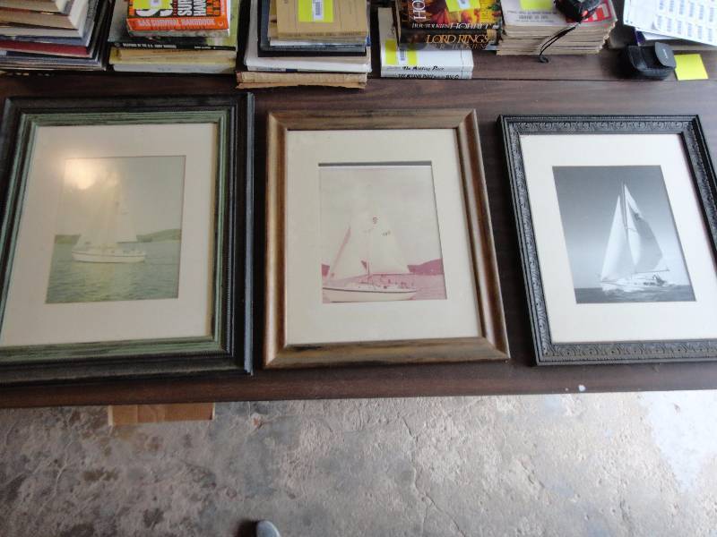 lot 135 image: Lot of 3 Vintage Sailboat Framed Photos