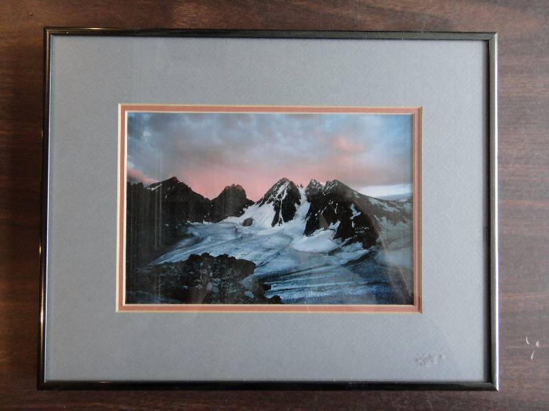 lot 167 image: Snowy Mountain Matted and Framed Photo