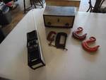 Vintage Man Cave Lot STEEL HOOKS AND CLAMPS, OLD Transceiver, Antique Zenith Radio