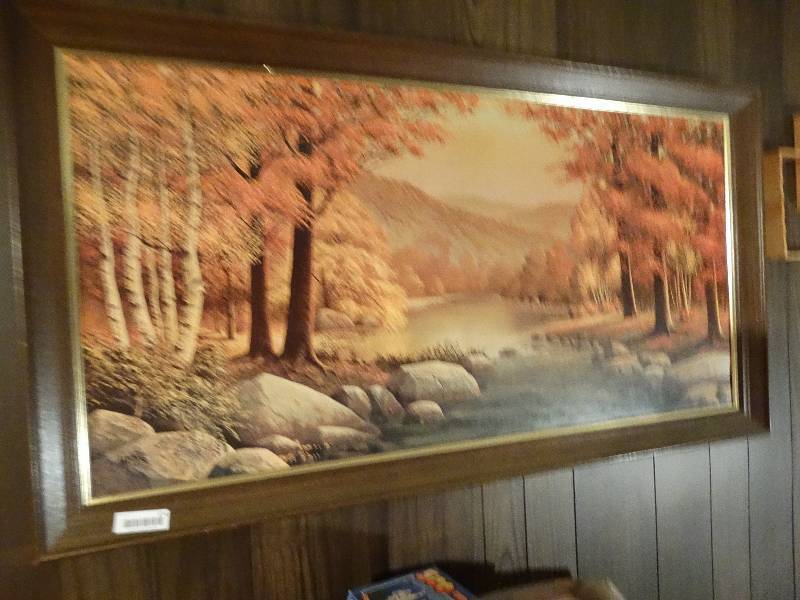 lot 674 image: Large framed wall art