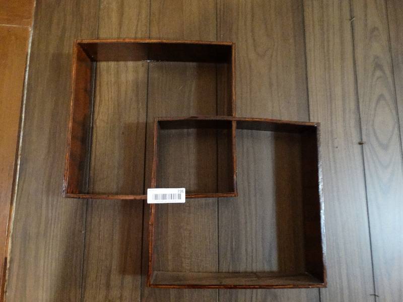 lot 736 image: 2 wood wall shelves