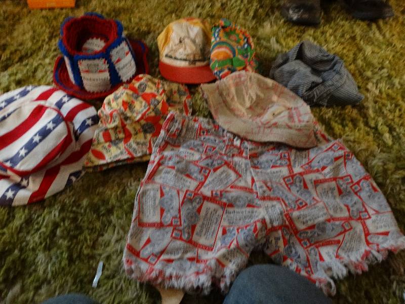 lot 752 image: Various hats & Budweiser daisy dukes