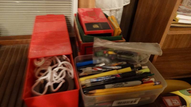 lot 557 image: Lot of pens pencils crayons tape