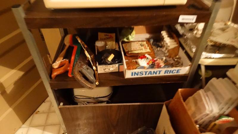 lot 569 image: Microwave cart w contents