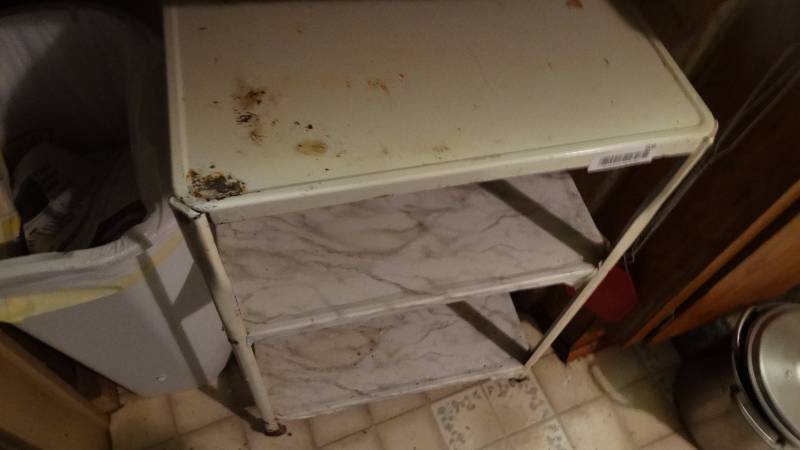 lot 608 image: Vintage metal kitchen cart
