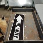 Cart and One Way Metal Sign