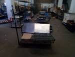 utility cart and lot of wire shelving