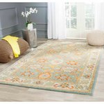 Safavieh Heritage Collection HG734A Handmade Light Blue and Ivory Wool Area Rug, 12 feet by 18 feet (12' x 18')