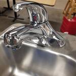 Stainless steel hand sink with brand new faucet