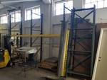 (2) sections pallet racking, plus extra racking, doors, carts, more