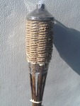 Three heavy duty bamboo and wicker tiki torches very nice high-quality 5 foot tall