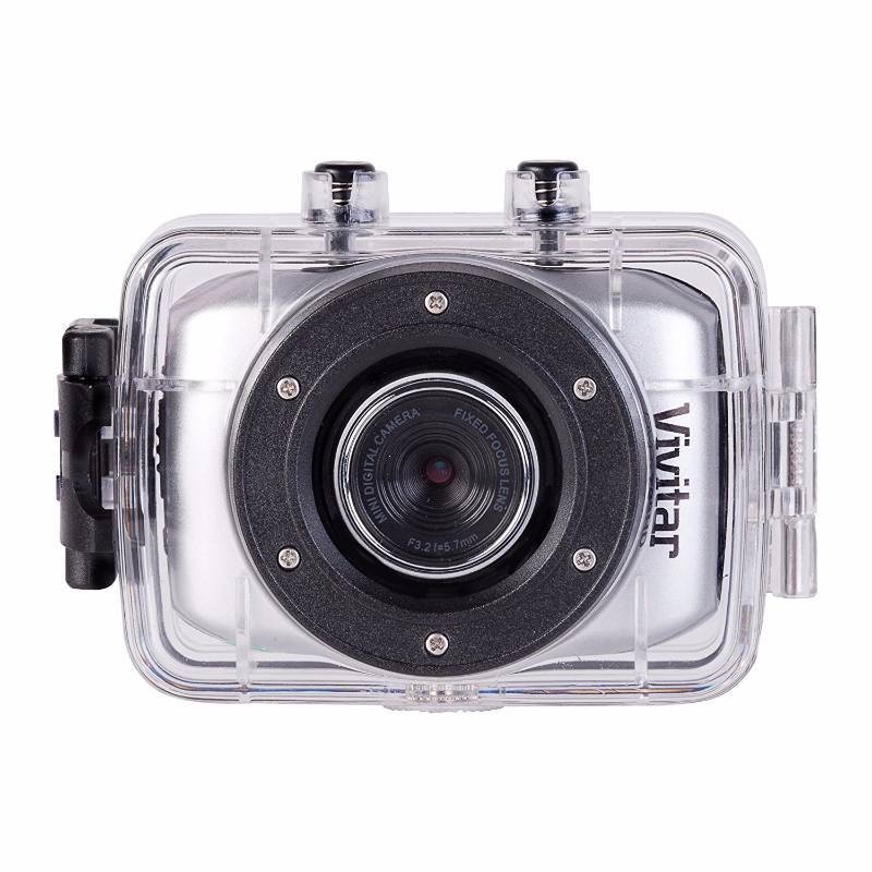 lot 3189 image: Vivitar DVR785HD-BLU 5MP Pro Waterproof Action Camcorder with Case and Mounts Video Camera with 2-Inch LCD Screen