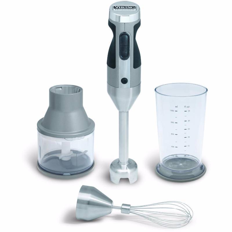 lot 3200 image: Viking VHB300PS Premium Hand Blender Set With Chopper Attachment - Stainless Gray