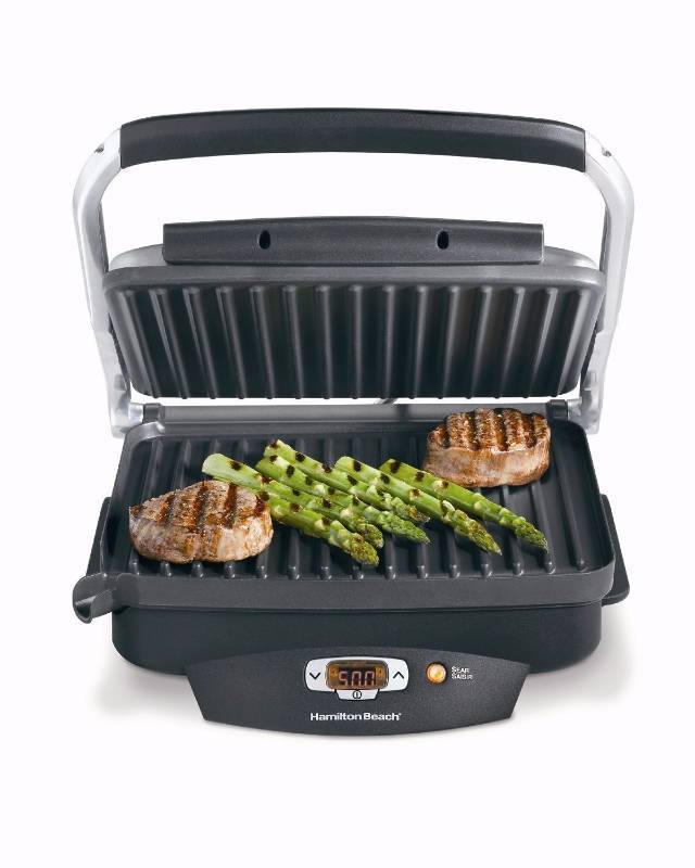 lot 3233 image: Hamilton Beach 25331 Super Sear 100-Square-Inch Nonstick Indoor Searing Grill