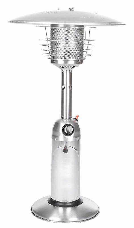 lot 3238 image: Fire Sense Propane Table Top Patio Heater, Stainless Steel (IN BOX)