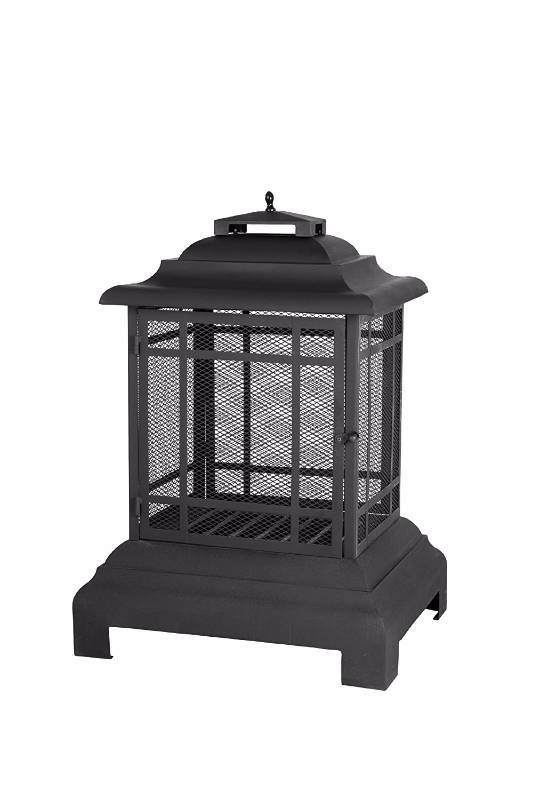 lot 3246 image: Fire Sense Rectangle Pagoda Patio Fireplace (AS IS MISSING HINGE)