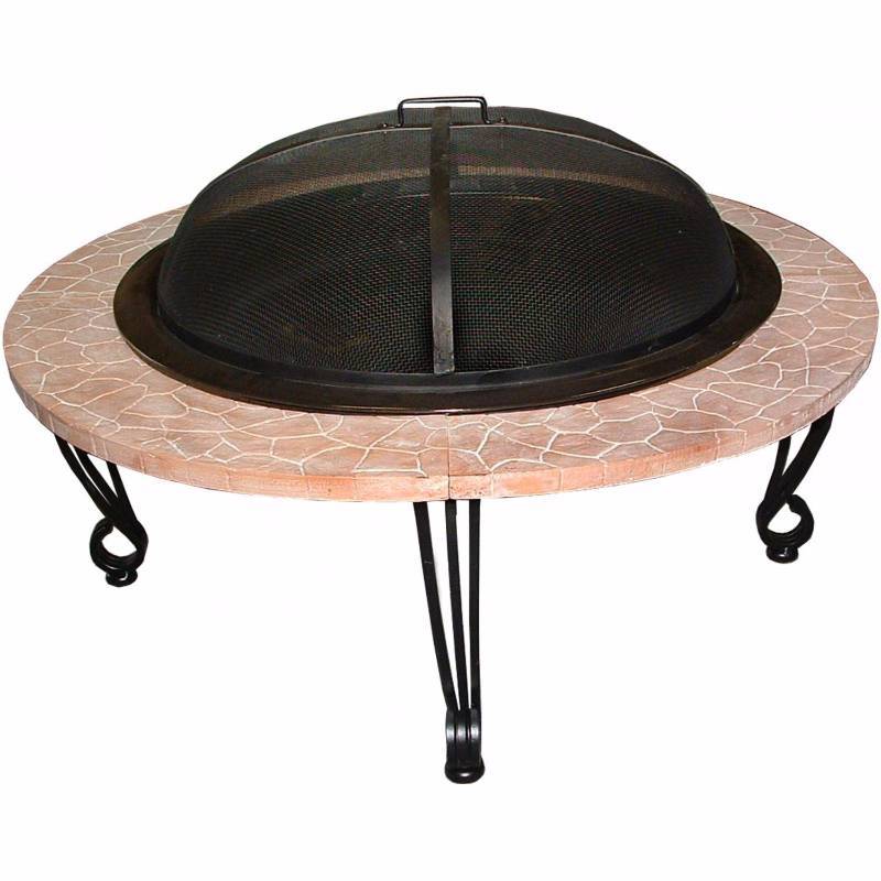 lot 3249 image: Fire Sense 02115 30 Rim Stone Finish Fire Pit, BlackPorcelain Finish