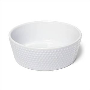 lot 36504 image: Pallet Of Stoneware White Textured Dog Bowl - 4 cup - Boots & Barkley