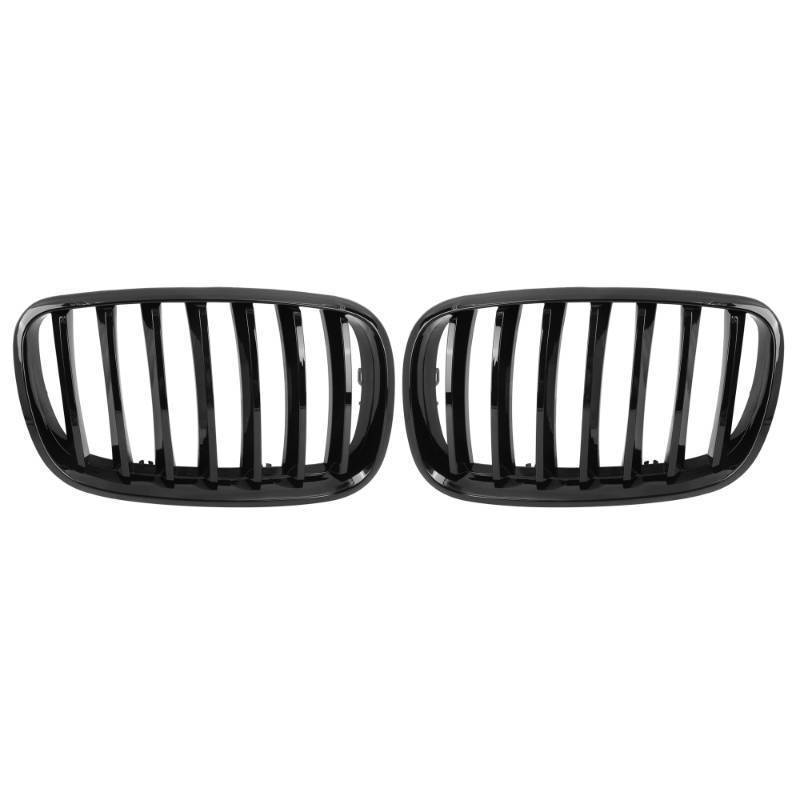 lot 49292 image: X AUTOHAUX Pair Glossy Black Front Hood Kidney Grille Grill for BMW E70 X5 E71 X6 4D 2007-2013