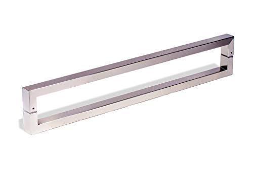 lot 49326 image: 12 Inch Square Rectangle Flat Shape Bar Stainless Steel Modern Contemporary Entry Door Handle Bar Pull Shower Glass Sliding Barn Door Interior Exterior Door Pull Push Brush Nickel Satin Finish