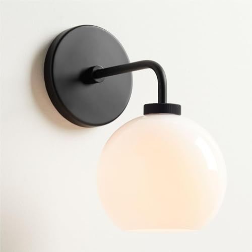 lot 46523 image: Single Globe Wall Sconce - Matte Black