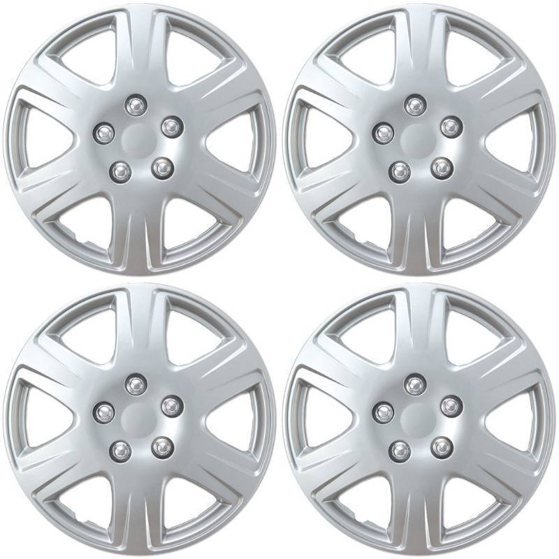 lot 7325 image: BDK HK993 Silver 15 Hubcaps Wheel Covers for Toyota Corolla (15 inch) �� Four (4) Pieces Corrosion-Free & Sturdy �� Full Heat & Impact Resistant Grade �� OEM Replacement, 4 Pack