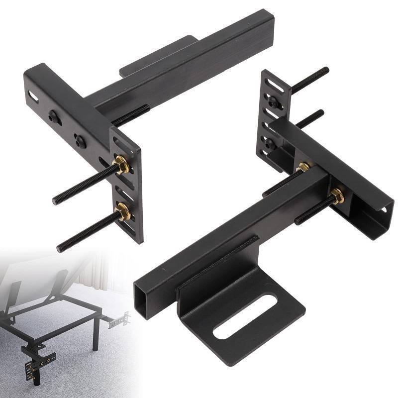 lot 7401 image: Goyappin Headboard Brackets, Adjustable Bed Headboard Wall Mounting Brackets, Universal Headboard Brackets for Metal Bed Frame, Black Footboard Extension Kit for Twin Full Queen King Size Bed-Retail-$84.99 - Retail - $75.99