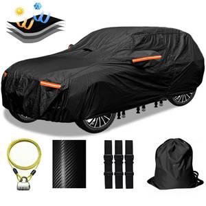 lot 46800 image: OWEEIO 30 Layers Car Cover for Automobiles All Weather Waterproof, Outdoor Snowproof UV Protection Windproof, Door Zipper, Soft Cotton, Heavy Duty Universal Car Covers, (Black, Fit SUV 171-180)