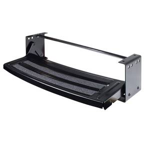 lot 46809 image: Lippert Components Radius 24 Single Manual RV Step Assembly, 300 lbs. Anti-Slip Steps, Compact One-Hand Expand or Collapse, Black Powder Coat, Travel Trailers, 5th Wheels, Campers - 432678 - Retail -  $97.95