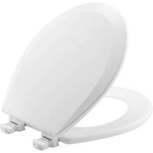 lot 46819 image: BEMIS 500EC 390 Toilet Seat with Easy Clean & Change Hinges, 1 Pack Round, Cotton White