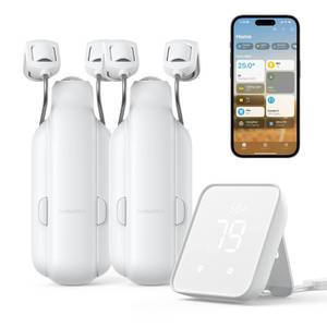 lot 46821 image: SwitchBot Smart Automatic Curtain Opener 2 Pack with Hub 2 - WiFi Remote Control with AppTimer, Performance Upgrade, WiFi Thermometer Hygrometer, Support Matter, Work with Alexa, Google Home, HomeKit - Retail - $235.99