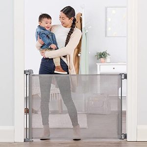 lot 46848 image: Regalo Extra Wide Retractable Baby Gate, Award Winning Brand, Expands up to 50 Wide, Easy Install, Includes Installation Template, Locking Indicator