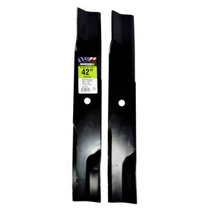 lot 46852 image: MaxPower 561131B 2 Blade Set for Many 42 in. Cut Hustler Mowers Replaces OEM #s 602771, 607280, Black - Retail - $50.98