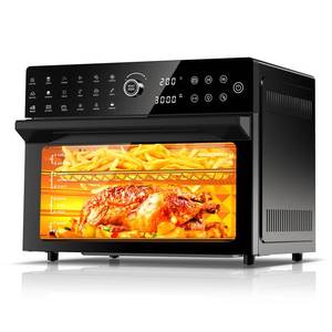 lot 46863 image: 32QT Extra Large Air Fryer, Toaster Oven Air Fryer Combo, 360°Hot Air Circulation for Healthier Food, 1800W Preset Dual Cook, 13Pizza Cooking, 20-in-1 Double-Rack Oven, 7-Accessory, Transparent Door - Retail - $259.99