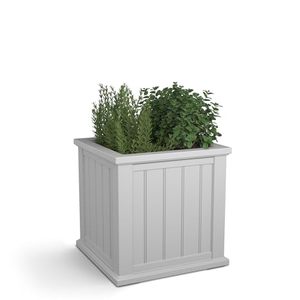 lot 46866 image: Mayne 4838-W Cape Cod 20x20 Square Polyethylene Planter, 20 x 20, White