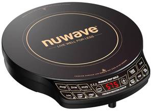 lot 46873 image: Nuwave Precision Induction Cooktop Gold, 12�� Shatter-Proof Ceramic Glass Surface, Large 8�� Heating Coil, Portable, 51Temp Settings 100°F to 575°F, 3 Wattage Settings 600, 900, and 1500 Watts - Retail - $139.99