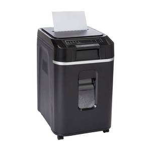 lot 46874 image: Amazon Basics 200-Sheet Auto Feed Cross Cut Paper Shredder with Pullout Basket, Black - NEW - Retail - $340.25