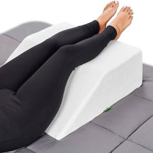 lot 46877 image: Cushy Form Wedge Pillows - 8 Inch Leg Pillows for Sleeping, Post-Surgery, Back, Hip and Knee Discomfort wWashable Cover - White
