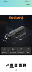 lot 41701 image: TOUGHSOUL Flashlight Laser Sight Combo, Max 1600 Lumen Rechargeable Green Laser Flashlight