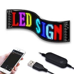 lot 41706 image: Timelux LED Matrix panel Bluetooth APP Control USB 5V Flexible LED Screen Scrolling Text Pattern Animation LED sign display for Car Windows, Shop, Bar and Entrance Sign.