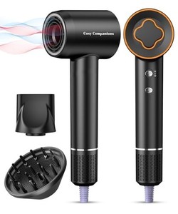 lot 41710 image: Hair Dryer - 150000 RPM High-Speed Brushless Motor Negative Ionic Blow Dryer for Fast Drying, Low Noise Thermo-Control Hair Dryer with Diffuser and Nozzle, Perfect for Gifts