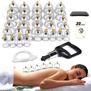 lot 41713 image: Cupping Therapy Set,32 Therapy Cups Cupping Set with Pump, Professional Chinese Acupoint Cupping Therapy Sets Hijama for Cupping Massage, Muscle&Joints