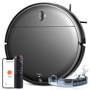 lot 41714 image: Robot Vacuum and Mop Combo, WiFiAppAlexa, Robotic Vacuum Cleaner with Schedule, 2 in 1 Mopping Robot Vacuum with Watertank and Dustbin, Self-Charging, Slim, Ideal for Hard Floor, Pet Hair, Carpet