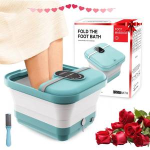 lot 41739 image: Foot Spa Bath Massager with 8 Massage Rollers,Collapsible Foot Spa with Heat,Pedicure Foot Soaking Tub,HusbandMen Valentines Day Gifts for HimHerBoyfriend