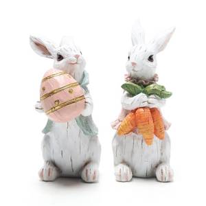 lot 41746 image: Hodao Easter Bunny Decorations Spring Home Decor Bunny Figurines(Easter White Rabbit 2pcs)