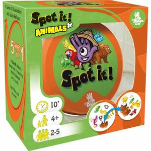 lot 41748 image: Spot It Junior Animals Card Game  Game For Kids  Preschool Age 4  2 to 5 Players  Average Playtime 10 minutes  Made by Zygomatic