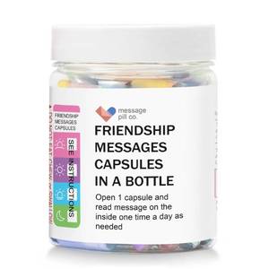 lot 41750 image: messagepillco Messages in a Bottle Friendship Gift for Your Bestfriend (50PCS) Pre-Written Capsule Letters in Plastic Jar BFF Gifts Perfect for Unique Birthday Gifts, Sister and Valentine��s Day